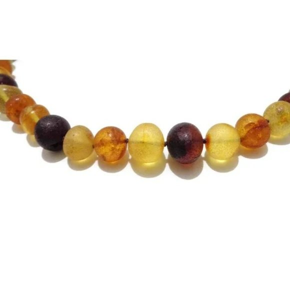 PREMIUM Large Beaded Amber Necklace, 11-13 mm Beads, Unpolished Baltic Amber - Picture 6 of 9